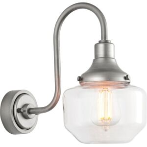 Merano - Monza Outdoor Dome Wall Lamp Brushed Silver, Clear Glass Merano - Monza Outdoor Dome Wall Lamp Brushed Silver, Clear Glass