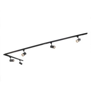 Qazqa Modern Track System with 5 Spotlights - Black Lighting Qazqa Modern Track System with 5 Spotlights - Black Lighting