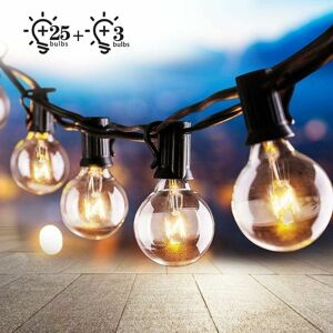HOOPZI Outdoor and Indoor String Lights, 7.62 Meter String Lights with 25+3 Bulbs, G40 Waterproof Decorative Fairy Lights for Garden, Party, Patio, Wedding, HOOPZI Outdoor and Indoor String Lights, 7.62 Meter String Lights with 25+3 Bulbs, G40 Waterproof Decorative Fairy Lights for Garden, Party, Patio, Wedding,