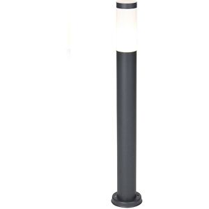 QAZQA Dark Gray Outdoor Floor Lamp - Modern Stainless Steel - 80cm IP44 QAZQA Dark Gray Outdoor Floor Lamp - Modern Stainless Steel - 80cm IP44