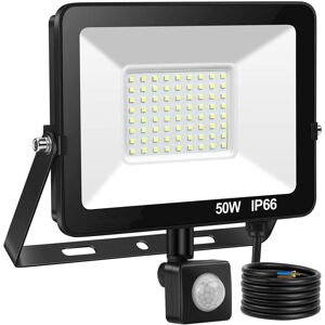 WDDNAOT Outdoor led Floodlight, 50W Motion Sensor Outdoor Light 6500K Outdoor led Spotlight, IP66 Security Lamp, for Garden Construction Site Patio Garage WDDNAOT Outdoor led Floodlight, 50W Motion Sensor Outdoor Light 6500K Outdoor led Spotlight, IP66 Security Lamp, for Garden Construction Site Patio Garage
