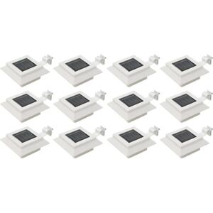 vidaXL Outdoor Solar Lights - Set of 12 White Square 12 cm LED vidaXL Outdoor Solar Lights - Set of 12 White Square 12 cm LED