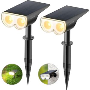 GOTRAYS Outdoor Solar Spotlight, IP67 Waterproof led Solar Light, Solar Spotlight with 2 Lighting Modes for Warm Light in Gardens, Yards, Driveways, Paths, 2 GOTRAYS Outdoor Solar Spotlight, IP67 Waterproof led Solar Light, Solar Spotlight with 2 Lighting Modes for Warm Light in Gardens, Yards, Driveways, Paths, 2