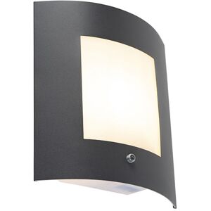 QAZQA Emmerald 1 Wall Light - Modern Outdoor Sensor Steel QAZQA Emmerald 1 Wall Light - Modern Outdoor Sensor Steel