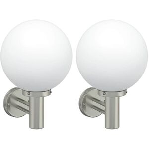 Vidaxl - Outdoor Wall Lights 2 pcs Silver 28 x 25 x 38 cm Vidaxl - Outdoor Wall Lights 2 pcs Silver 28 x 25 x 38 cm
