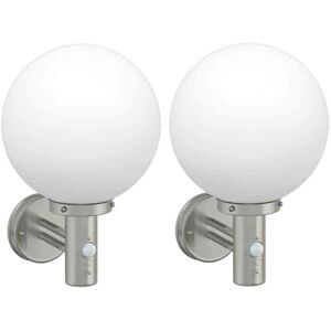 Vidaxl - Outdoor Wall Lights 2 pcs Silver 28 x 25 x 38 cm Vidaxl - Outdoor Wall Lights 2 pcs Silver 28 x 25 x 38 cm