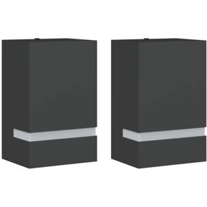 vidaXL Black Stainless Steel Outdoor Wall Lights 2pcs - Wall Lights vidaXL Black Stainless Steel Outdoor Wall Lights 2pcs - Wall Lights