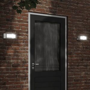 vidaXL Outdoor Wall Lights Wall Lantern Wall Lamp 2 pcs Silver Stainless Steel - Wall Lights vidaXL Outdoor Wall Lights Wall Lantern Wall Lamp 2 pcs Silver Stainless Steel - Wall Lights