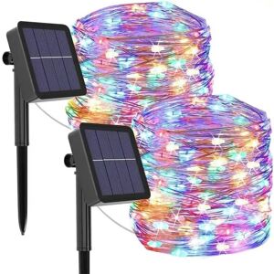 BEIJIYI Pack Colorful Solar Lights Outdoor, 12m 120 LED 8 Modes Waterproof Solar Lights Copper Wire Decorative Lighting for Home, Garden, Patio, Party BEIJIYI Pack Colorful Solar Lights Outdoor, 12m 120 LED 8 Modes Waterproof Solar Lights Copper Wire Decorative Lighting for Home, Garden, Patio, Party