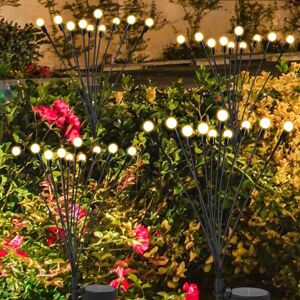 TINOR Pcs Solar Lights Outdoor, 10 led Solar Firefly Lights for Garden, Balcony - Waterproof IP65, Warm White TINOR Pcs Solar Lights Outdoor, 10 led Solar Firefly Lights for Garden, Balcony - Waterproof IP65, Warm White