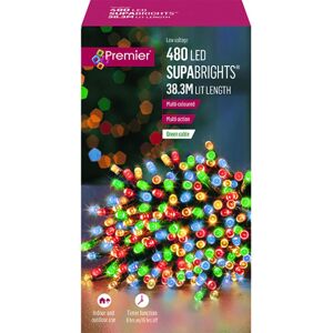 Premier Supabrights Christmas Tree Fairy Lights - 480 Led - Multi Coloured Premier Supabrights Christmas Tree Fairy Lights - 480 Led - Multi Coloured
