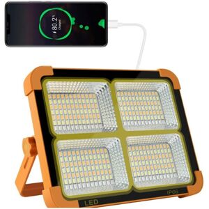 Gotrays - Rechargeable led Floodlight, Portable Lantern Work Light with Solar Panel, usb Rechargeable Lamp, for Camping, Construction Site, Garage, Gotrays - Rechargeable led Floodlight, Portable Lantern Work Light with Solar Panel, usb Rechargeable Lamp, for Camping, Construction Site, Garage,