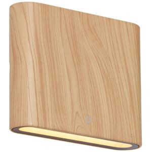 Qazqa - Scandinavian Outdoor Wall Lamp Wood Print 11.5cm incl. led IP65 - Batt Qazqa - Scandinavian Outdoor Wall Lamp Wood Print 11.5cm incl. led IP65 - Batt