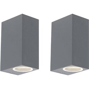 QAZQA Modern Wall Light Set - Rectangular Aluminum - IP44 - 2 Lights QAZQA Modern Wall Light Set - Rectangular Aluminum - IP44 - 2 Lights