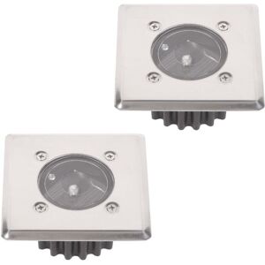 BEIJIYI Set of 2 led solar recessed floor lights – Square – 8.5 x 8.5 cm – Stainless steel – 2 recessed lights – IP44 BEIJIYI Set of 2 led solar recessed floor lights – Square – 8.5 x 8.5 cm – Stainless steel – 2 recessed lights – IP44