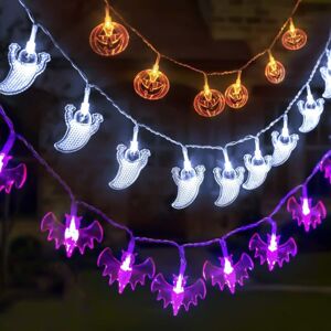 GOTRAYS Set of 3 Halloween String Lights - Light Post - 3M 20 led Battery Operated String Lights for Indoor and Outdoor Halloween Decoration GOTRAYS Set of 3 Halloween String Lights - Light Post - 3M 20 led Battery Operated String Lights for Indoor and Outdoor Halloween Decoration