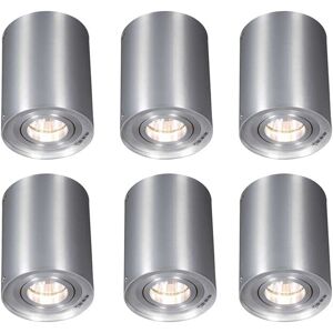 QAZQA Set of 6 Steel Spotlights Rotatable and Tiltable - Rondoo Up QAZQA Set of 6 Steel Spotlights Rotatable and Tiltable - Rondoo Up