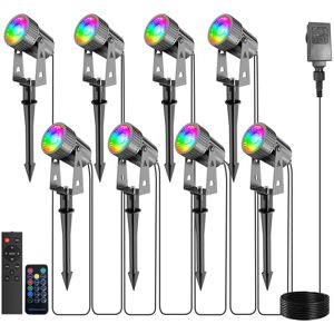 IKODM Set of 8 Outdoor Spike Lights, 8 x 3W Outdoor led Spotlights, Garden Lamps with Spike, Waterproof IP65 Outdoor led Floodlight IKODM Set of 8 Outdoor Spike Lights, 8 x 3W Outdoor led Spotlights, Garden Lamps with Spike, Waterproof IP65 Outdoor led Floodlight