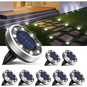 WOIYIC Set of 8 Solar Ground Lamps, 8 LED Outdoor Garden Solar Waterproof Solar Light, Outdoor Solar Spotlight WOIYIC Set of 8 Solar Ground Lamps, 8 LED Outdoor Garden Solar Waterproof Solar Light, Outdoor Solar Spotlight