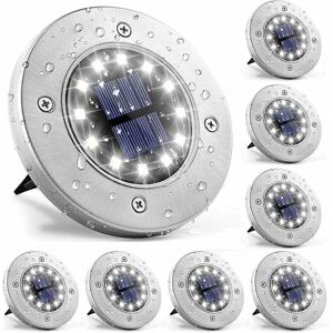 Hoopzi - Solar Floor Lights, 8 Pieces 12 led Path Light, IP65 waterproof Outdoor Solar Light for Garden, Patio Hoopzi - Solar Floor Lights, 8 Pieces 12 led Path Light, IP65 waterproof Outdoor Solar Light for Garden, Patio