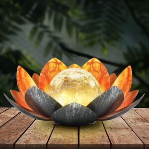 REDROAD Solar Garden Light Outdoor, Amber Spherical Crackle Glass Decoration, Waterproof LED Floral Lamp, Suitable for Courtyard, Lawn, Passage, Table, Floor REDROAD Solar Garden Light Outdoor, Amber Spherical Crackle Glass Decoration, Waterproof LED Floral Lamp, Suitable for Courtyard, Lawn, Passage, Table, Floor