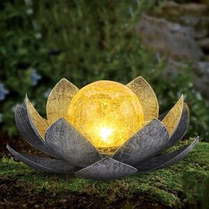 Solar Garden Light Outdoor, Crackle Glass Lotus Shape Decoration, Waterproof led Metal Flower Lights for Patio, Lawn, Pathway, Table, Floor Mumu Solar Garden Light Outdoor, Crackle Glass Lotus Shape Decoration, Waterproof led Metal Flower Lights for Patio, Lawn, Pathway, Table, Floor Mumu