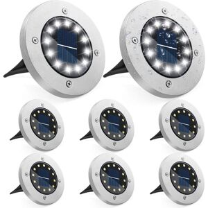 TONCHEAN Solar Garden Lights, 4 Pieces 16 LED Solar Ground Lights Outdoor Waterproof Stainless Steel Recessed Spotlight for Path Terrace Yard Walkway TONCHEAN Solar Garden Lights, 4 Pieces 16 LED Solar Ground Lights Outdoor Waterproof Stainless Steel Recessed Spotlight for Path Terrace Yard Walkway
