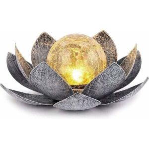 WOIYIC Solar Garden Lights Outdoor, Globe Crackle Glass Lotus Decoration, Waterproof LED Metal Flower Lights for Patio, Lawn, Pathway, Table, Floor WOIYIC Solar Garden Lights Outdoor, Globe Crackle Glass Lotus Decoration, Waterproof LED Metal Flower Lights for Patio, Lawn, Pathway, Table, Floor