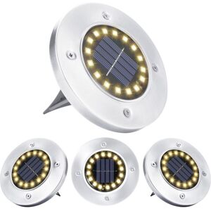 AIPERQ Solar Lights Outdoor, 16 led Warm White Light, Waterproof Stainless Steel Solar Ground Light for Patio Garden Pathway Garage Driveway Walkway AIPERQ Solar Lights Outdoor, 16 led Warm White Light, Waterproof Stainless Steel Solar Ground Light for Patio Garden Pathway Garage Driveway Walkway