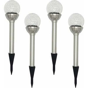 LINGHHANG Solar Lights Outdoor for Garden, 4 Pack 8 led rgb Globe Solar Lights, Color Changing Cracked Glass Balls, 6-10 Hours Working Time LINGHHANG Solar Lights Outdoor for Garden, 4 Pack 8 led rgb Globe Solar Lights, Color Changing Cracked Glass Balls, 6-10 Hours Working Time