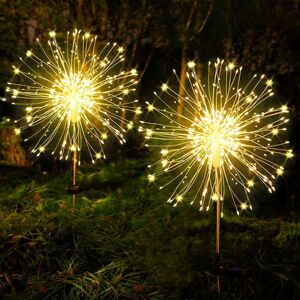 REDROAD Solar Lights Outdoor for Garden, Solar Fireworks Light, IP65 Waterproof, 8 Modes, Solar Dandelion Light for Pathway, Lawn, Patio, Yard Decor - (2pcs REDROAD Solar Lights Outdoor for Garden, Solar Fireworks Light, IP65 Waterproof, 8 Modes, Solar Dandelion Light for Pathway, Lawn, Patio, Yard Decor - (2pcs
