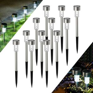MEMKEY Solar Lights Outdoor Garden 12 Pack Rustproof led Solar Lamp Outdoor IP44 Waterproof Decoration for Pathway Lawn Garage Patio Yard MEMKEY Solar Lights Outdoor Garden 12 Pack Rustproof led Solar Lamp Outdoor IP44 Waterproof Decoration for Pathway Lawn Garage Patio Yard