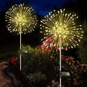 DEWDAT Solar Lights Outdoor Garden 2 Pieces 120 led Solar Fireworks, 8 Modes Waterproof Light Solar Dandelion Lamps for Garden Lawn Patio Christmas DEWDAT Solar Lights Outdoor Garden 2 Pieces 120 led Solar Fireworks, 8 Modes Waterproof Light Solar Dandelion Lamps for Garden Lawn Patio Christmas
