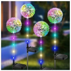 NEIGE Solar Powered Lights, 4 Pieces Dandelion Flower Solar Powered Lights with led Color Changing, Waterproof Outdoor Garden Solar Lights for Outdoor, NEIGE Solar Powered Lights, 4 Pieces Dandelion Flower Solar Powered Lights with led Color Changing, Waterproof Outdoor Garden Solar Lights for Outdoor,