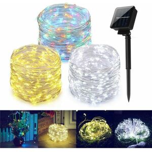 DEWDAT Solar powered strip silver wire light waterproof decoration lamp for christmas tree christmas outdoor indoor garden wedding party decoration (white, DEWDAT Solar powered strip silver wire light waterproof decoration lamp for christmas tree christmas outdoor indoor garden wedding party decoration (white,