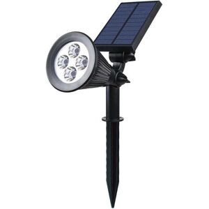 YMYNY Solar Spotlight 4 LEDs Outdoor Waterproof White Light 2-in-1 Plastic Integrated 2W White 29 x 9.5 x 34cm (1 Pack) YMYNY Solar Spotlight 4 LEDs Outdoor Waterproof White Light 2-in-1 Plastic Integrated 2W White 29 x 9.5 x 34cm (1 Pack)