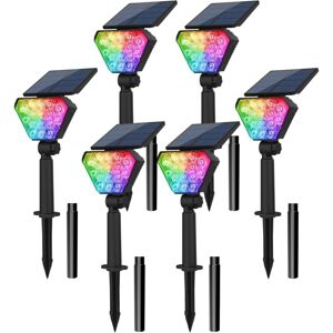 LONGZIMING Solar Spotlight Outdoor, rgb Solar Lamp Solar Garden Floodlight, IP65 Waterproof, Auto-ON/OFF led Solar Light Outdoor for Trees, Yard, Garden Path (6 LONGZIMING Solar Spotlight Outdoor, rgb Solar Lamp Solar Garden Floodlight, IP65 Waterproof, Auto-ON/OFF led Solar Light Outdoor for Trees, Yard, Garden Path (6