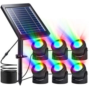 SNQ Solar spotlight with 6 LEDs, IP68 rating, 13 colors, rotating, for pond/garden SNQ Solar spotlight with 6 LEDs, IP68 rating, 13 colors, rotating, for pond/garden