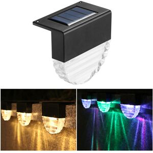 LINGHHANG Solar Step Light, 4pcs Solar Deck Lights IP65 Waterproof with Auto On/Off Warm Light and Color Light Lighting for Steps Fences Outdoor Garden LINGHHANG Solar Step Light, 4pcs Solar Deck Lights IP65 Waterproof with Auto On/Off Warm Light and Color Light Lighting for Steps Fences Outdoor Garden