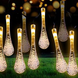TINOR Solar String Lights Outdoor, 7m 50 led Water Drop Solar String Lights, 8 Modes Waterproof Outdoor Solar String Lights for Garden Party Christmas TINOR Solar String Lights Outdoor, 7m 50 led Water Drop Solar String Lights, 8 Modes Waterproof Outdoor Solar String Lights for Garden Party Christmas