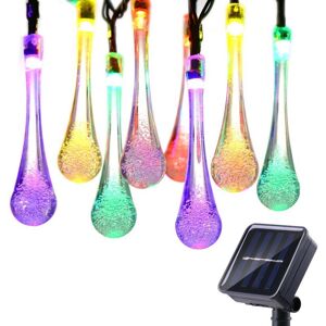 WOIYIC Solar String Lights Outdoor, Waterproof 6M 30LED Water Drop Solar Lamps Decorative Mood Lighting for Garden Home Christmas Wedding Ceremony Party WOIYIC Solar String Lights Outdoor, Waterproof 6M 30LED Water Drop Solar Lamps Decorative Mood Lighting for Garden Home Christmas Wedding Ceremony Party