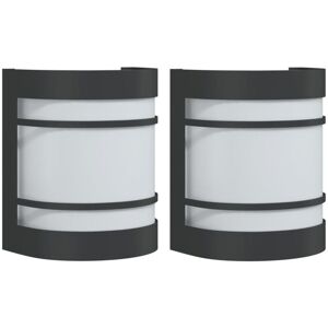 vidaXL Black Stainless Steel Outdoor Wall Light 2pcs - Wall Light vidaXL Black Stainless Steel Outdoor Wall Light 2pcs - Wall Light