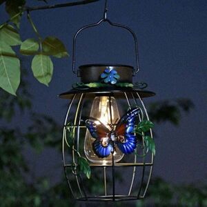 YMYNY Waterproof Metal Solar Hanging Lanterns Butterfly Shape Outdoor Garden Patio Pathway Lawn Porch Decor Christmas Birthday Gifts for Women Mom Grandma YMYNY Waterproof Metal Solar Hanging Lanterns Butterfly Shape Outdoor Garden Patio Pathway Lawn Porch Decor Christmas Birthday Gifts for Women Mom Grandma