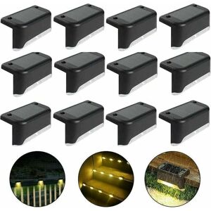 TIGREZY Waterproof Solar Fence Light, Solar Deck Light, Stair Light, IP65 led Solar Garden Lights for Patio Stair Fences (Warm Light-Black, 12 pcs) TIGREZY Waterproof Solar Fence Light, Solar Deck Light, Stair Light, IP65 led Solar Garden Lights for Patio Stair Fences (Warm Light-Black, 12 pcs)