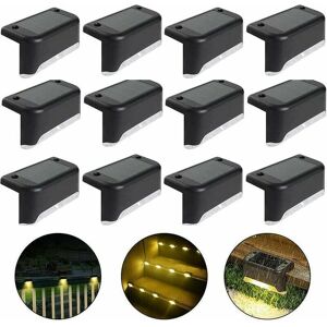 DEVENIRRICHE Waterproof Solar Fence Light, Solar Deck Light, Stair Light, IP65 LED Solar Garden Lights for Patio Stair Fencing (Warm Light-Black, 12 PCS) DEVENIRRICHE Waterproof Solar Fence Light, Solar Deck Light, Stair Light, IP65 LED Solar Garden Lights for Patio Stair Fencing (Warm Light-Black, 12 PCS)