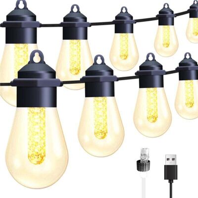SNQ 15m Outdoor Solar String Lights - E12 Bulbs - IP44 Waterproof - For Outdoor Use, Garden, Patio, Trees, Party Decoration - 2200K - Warm White SNQ 15m Outdoor Solar String Lights - E12 Bulbs - IP44 Waterproof - For Outdoor Use, Garden, Patio, Trees, Party Decoration - 2200K - Warm White