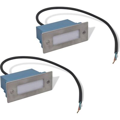 2 LED Recessed Stair Light 44 x 111 x 56 mm vidaXL 2 LED Recessed Stair Light 44 x 111 x 56 mm vidaXL