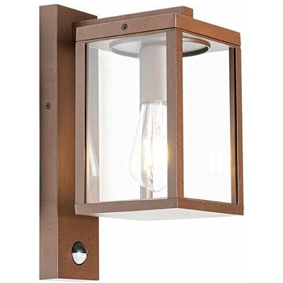 Qazqa Rust Wall Light with Motion Sensor - Outdoor Aluminium Lamp Qazqa Rust Wall Light with Motion Sensor - Outdoor Aluminium Lamp