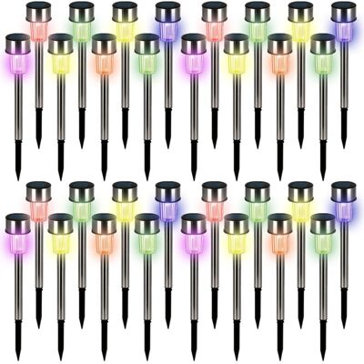 32 Piece led Solar Stake Lights Garden Outdoor Pathway Stainless Steel Lighting Rechargeable Patio Lamps Lantern - Monzana 32 Piece led Solar Stake Lights Garden Outdoor Pathway Stainless Steel Lighting Rechargeable Patio Lamps Lantern - Monzana