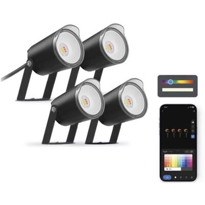 Outdoor LED Spots - KSIX smart your tech - Set of 4 - Smart LED - IP65 - 50x50x28 cm - 1.6 kg - Various colors Outdoor LED Spots - KSIX smart your tech - Set of 4 - Smart LED - IP65 - 50x50x28 cm - 1.6 kg - Various colors